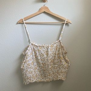 Floral Daisy Peasant Tank Top